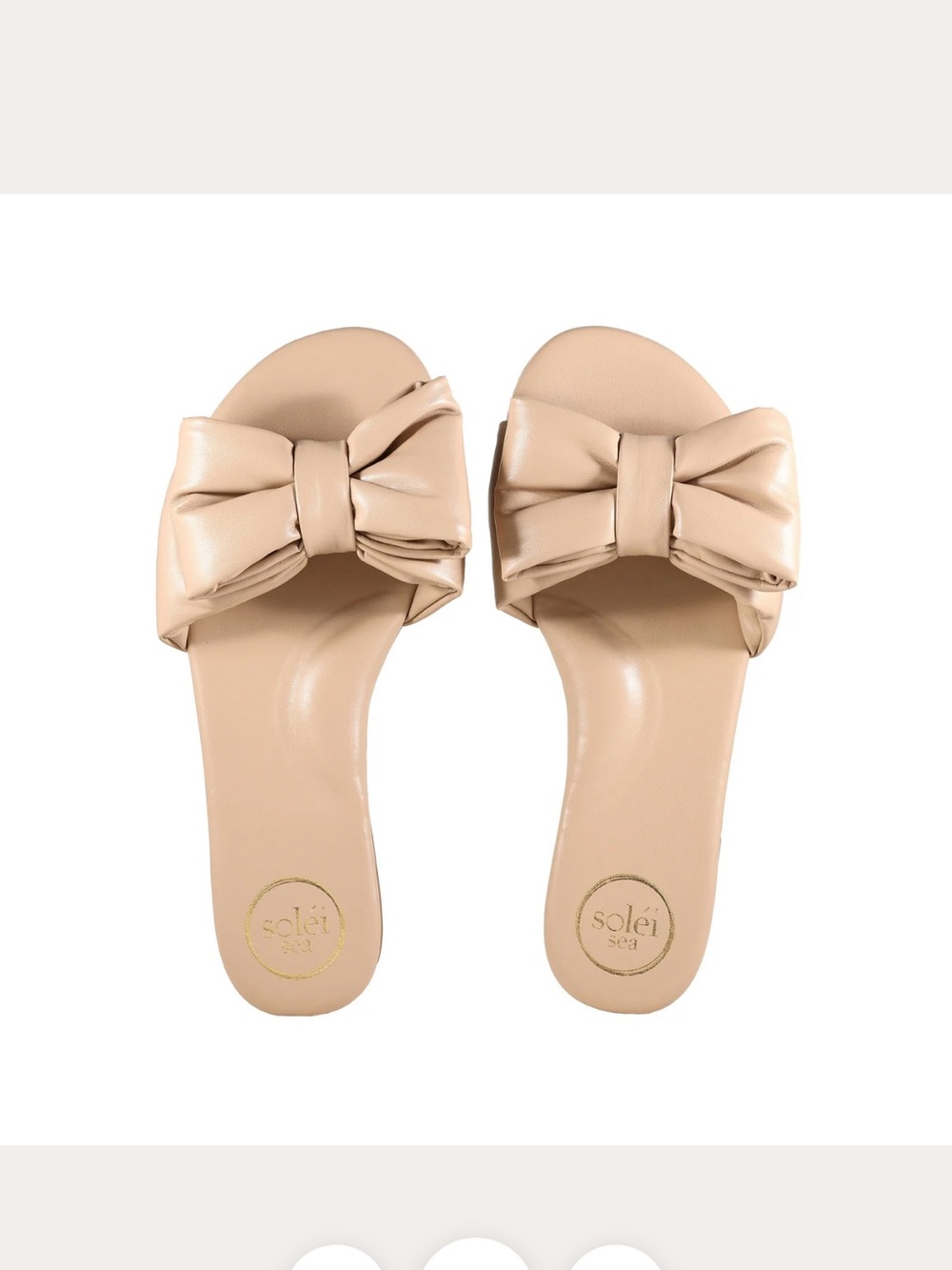 Solei Sea Nude Bow Slide Sandals